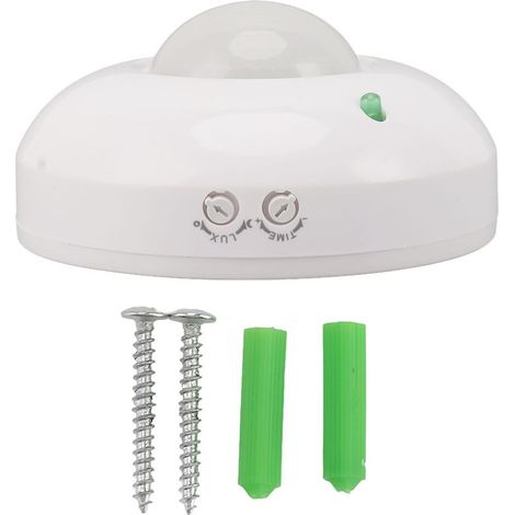 Interrupteur de Détection de Mouvement PIR avec Radar 10A 220V‑240V pour LED, 180° Détection Angulaire, Temporisation et Zone Détection Modulables, Matériel ABS, Inclus: Sensor, Vis et Boulons Anti‑Ex (1/4)
