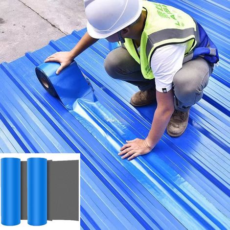 Lot - de 2 rubans imperméables adhésifs de qualité industrielle pour l'étanchéité des toitures,10 m x 10 cm (1/5)