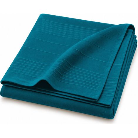 Plaid (180 x 220 cm) Lucile Bleu, Polycoton Uni (1/5)