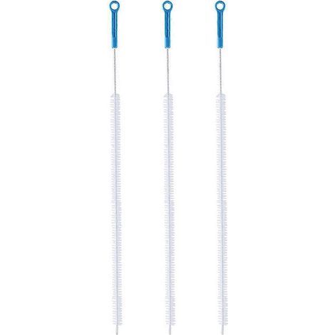 Lot de 3 brosses universelles de nettoyage de canalisations et d'éviers à poils en nylon spiralés-71x2cm-Sky-blue (1/4)