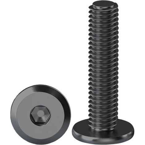 10 Pièces Vis à Tête Plate Avec Six Pans Creux Noir M8 X 25 mm Boulons à Tête Plate Hexagonale en Acier Inoxydable A2 V2A Vis à Tête Cylindrique Hexagonale à Bride Boulons Allen