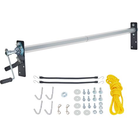 Kit de rouleaux de bâche à manivelle, 1,6-2,6 m, en alliage d'aluminium, avec poignée enveloppée d'éponge de 7", pour camions à benne basculante, remorques, transporteurs de déchets (sans bâche) (1/5)