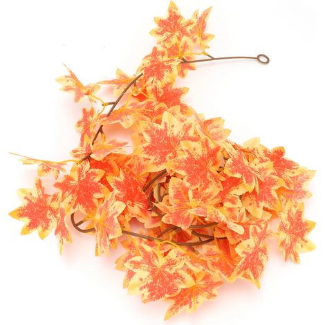 Décoration de fond pour chambre, salle de réception, jardin, bureau ou maison : feuillage artificiel d'érable rouge de 1,6 m (5,25 pi) - Idéal pour mariages, fêtes et jardins. (1/5)