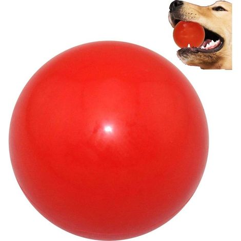 Balle pour chien indestructible en caoutchouc naturel – Jouet à mâcher pour chiens puissants – 7 cm – Rouge – Améliore la santé dentaire (1/5)