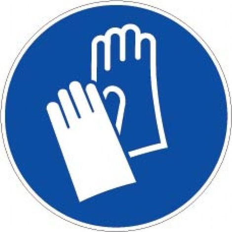 Disco de obligación Diámetro 80 400 Puertos Guantes de Seguridad Obligatorios