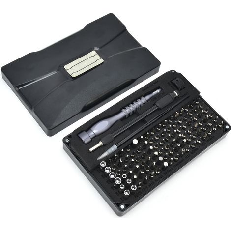 Set mit 31 Schraubendreherbits aus Chrom-Vanadium-Stahl, Koffer mit umkehrbarer Ratsche und 2 Verlängerungen, Modell JM-6123 (1/5)