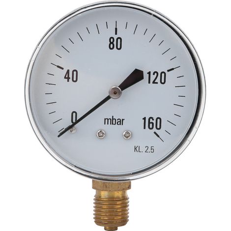 Manomètre Basse Pression 1/4 BSP 0-160 Mbar Pour Chauffage Domestique Et Industrie Minière - Instrument De Mesure Précis (1/5)