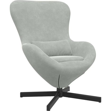 Maison Exclusive - Poltrona uovo Grigio chiaro 63 x 73 x 90 cm Velluto