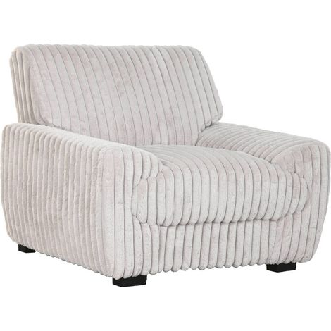 Fauteuil moderne en polyester beige style cocooning élégant - beige clair effet velours côtelé (1/5)