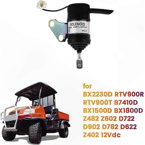 12V Kraftstoffabsperrmagnet für RTV900 BX1800D Z482 Z602 D722 D782, Ersatzteil 052600-4530, kompatibel mit 16851-60014, Hochleistungs-Dieselmagnet. (1/5)