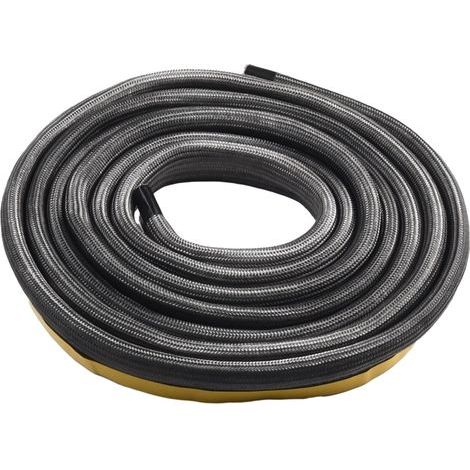 Flaches Dichtungsseil für Holzöfen, Kaminöfen, Backöfen, schwarzer feuerfester Klebstoff, bis 550 °C, hitzebeständige geflochtene Dichtung, Ofendichtung, Seildichtung, Kamineinsatzdichtung, Ofentürdic (1/5)