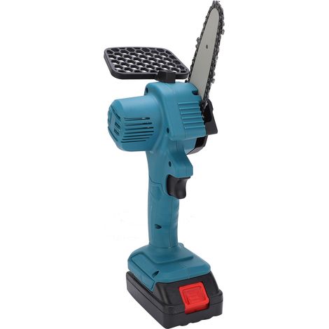 Mini scie à main 10 cm, portable, électronique, outil de coupe à une main, avec brosse, AC100-240V, prise UE bleue