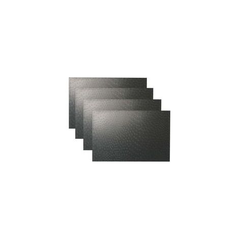 Set mit 4 doppellagigen PVC-Tischsets in Straußenlederoptik (Schwarz) (1/4)