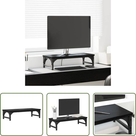 Support écran bois - Support de moniteur Chêne noir 55 x 23 x 14 cm (1/5)