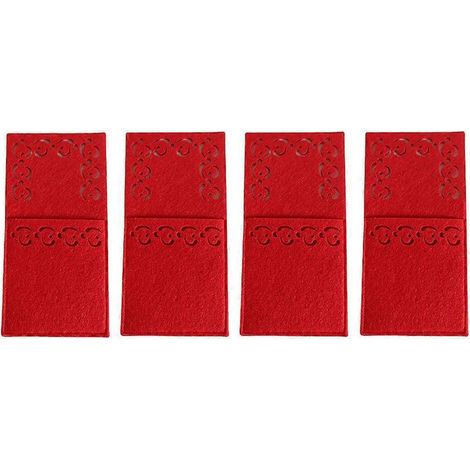 4-teiliger Weihnachtsgeschirr-Besteckhalter für Taschenmesser, Gabeln und andere Kleinigkeiten aus Vliesstoff (1/5)