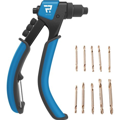 Nordlinger – Pince à riveter R100 avec 10 forets HSS – Rivets aluminium Ø2,4 à Ø4,8 mm – Ergonomique pour rivetage précis et rapide