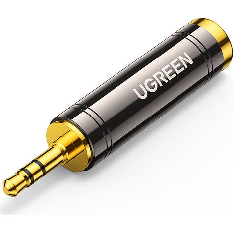 Adaptador de audio Ugreen de 3,5 mm (macho) a miniconector de 6,35 mm (hembra), color gris (AV168) (1/5)