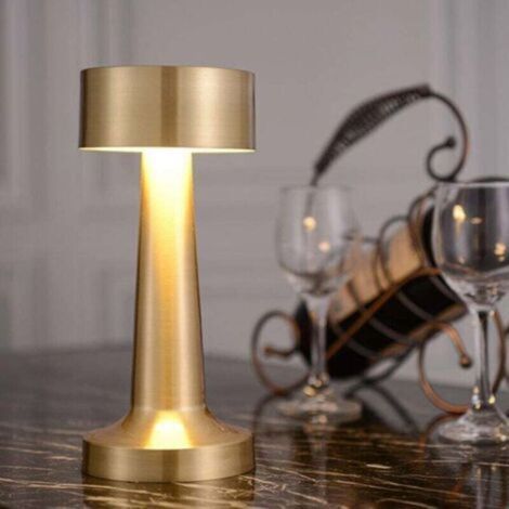 Lampada da comodino a LED senza fili con controllo touch, lampada da tavolo ricaricabile tramite USB, potente lampada da scrivania a batteria, 3 temperature di colore, ideale per ristoranti.