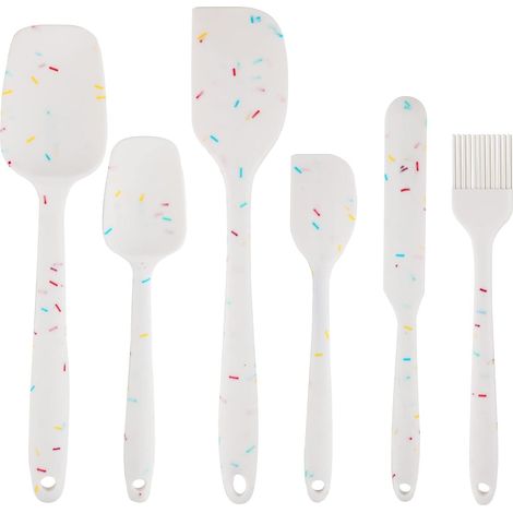 Spatule en Silicone Pâtisserie, Cuillère à Mélanger Grattoir Silicone sans BPA Anti-Adhésif, Qualité Alimentaire Accessoires-6 Pack (1/5)