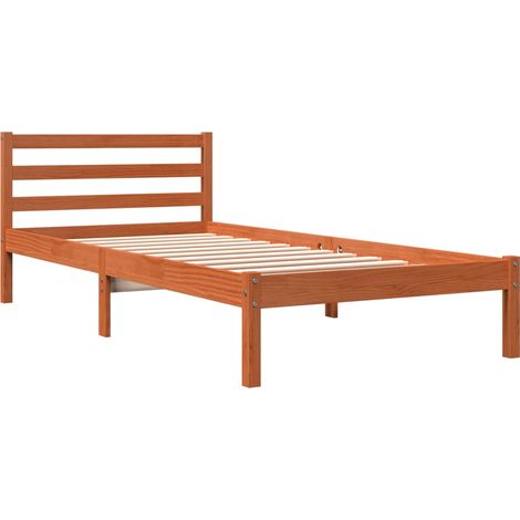 Bed Frame without Mattress Wax Brown 90x200 cm Solid Wood Pine vidaXL