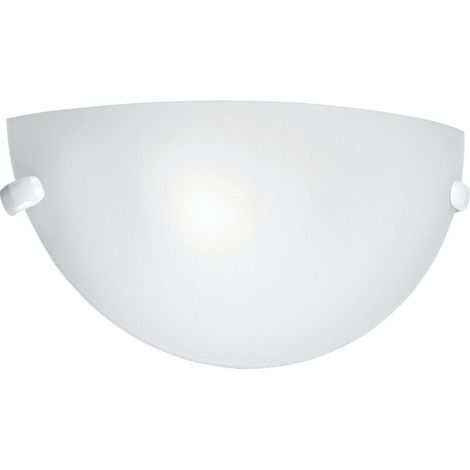Applique murale demi-lune en acier et verre opale – Culot E27 – 60W max – Hauteur 148mm – Largeur 296mm – 3972 (1/4)