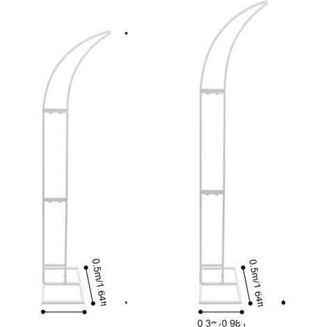 Hintergrundständer, Bogen-Design, langlebige Konstruktion, WEISS, M (1/2)