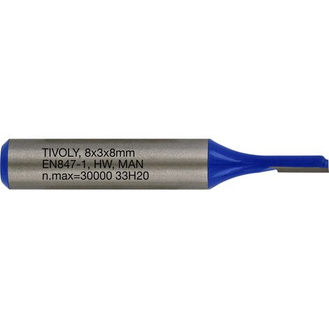 Tivoly • Fraise de Défonceuse à Rainurer Droit • Ø3mm • Lame en Carbure • Tige Ø8mm • Pour Travail du Bois