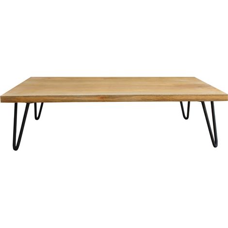 Couchtisch Mangoholz Hairpin Tischbeine Metall Vibes