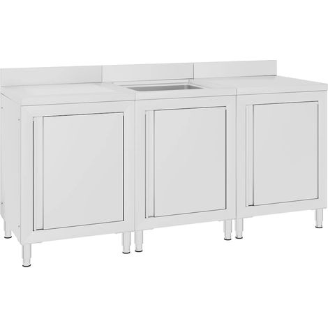Maison Exclusive - Évier de cuisine commercial 180x60x96 cm Acier inoxydable (1/5)