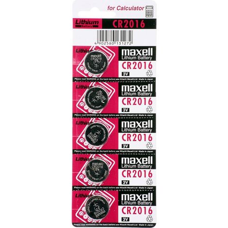 Maxell batterie al litio a bottone cr2016 3v in blister5
