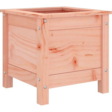 Jardinière bac lit surélevé plantes fleurs terrasse jardin 40 x 40 x 39 cm bois massif douglas marron
