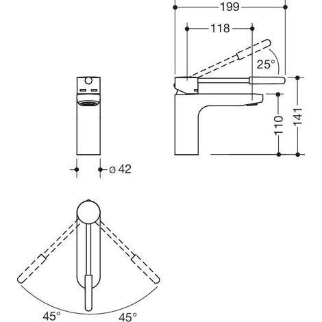 HEWI AQ1B12M11060 CV Mitigeur monocommande, rond, poudré