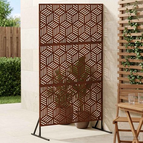 vidaXL Écran de confidentialité 100 x 50 x 180 cm Acier patiné Rouillé (1/5)