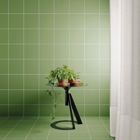 Feinsteinzeugfliese Rivoli Green 20x20 cm – Zementfliesen-Optik (1/2)
