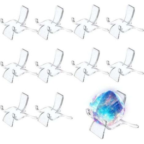 Pack de de 10 présentoirs en acrylique, XU, Chevalets en plastique, Mini chevalets et cadres photo pour agate minérale (grand format),566.2CM - KZQ (1/4)