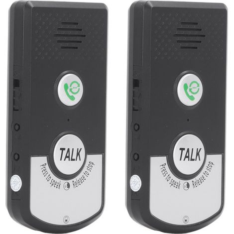 Interphone vocal sans fil intelligent à double sens pour la maison, idéal pour les personnes âgées, les aidants et les personnes handicapées (noir). (1/5)
