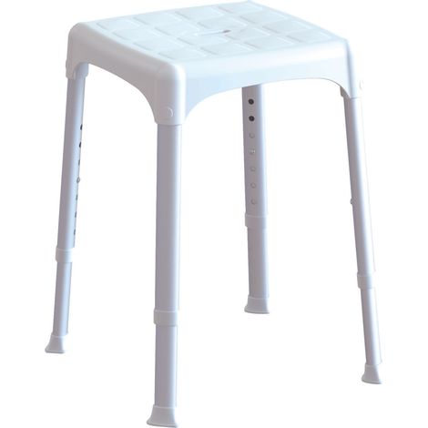 SEDUTA ANTISCIVOLO SGABELLO BIANCO DA BAGNO HL.CM.39-54 EH-STA-PP-BX