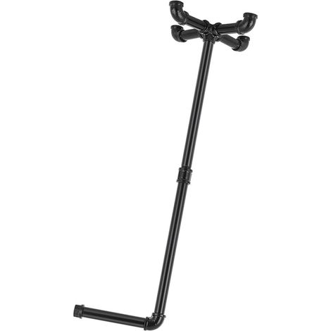Porte-papier toilette en fer noir, design vertical, grand espace de (1/5)