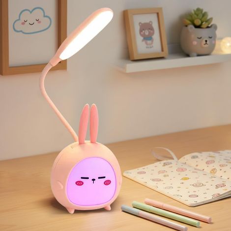 Lampe de table LED rose, lampe de table pour enfants, rechargeable par USB, idéal pour envoyer des cadeaux aux enfants, garçon, fille, ami (1/4)
