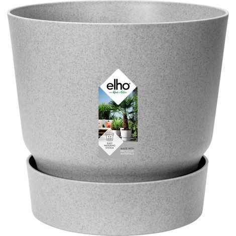 Pot de fleurs rond Greenville pour intérieur et extérieur design moderne gris Ø 14 x H 13 cm - PANGIVO (1/5)