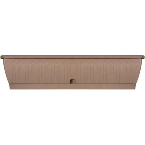 Jardinière - GARDEN ID Terraflor - Taupe 80 cm - Stabilität - Wasserreservoir - Recycelt & 100% recycelbar - Volumen für Pflanzen.