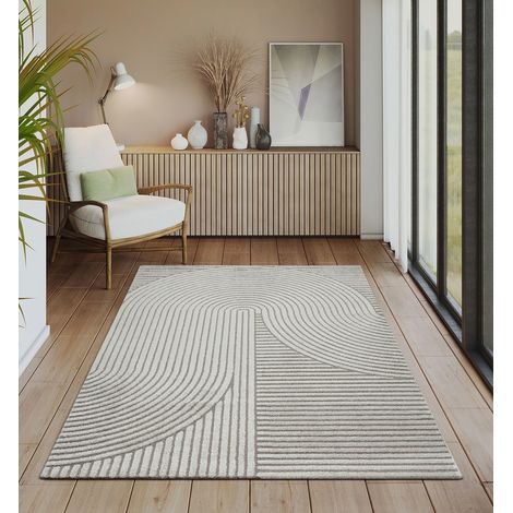 Everest tapis salon chambre court poil 3d doux gris (1/5)