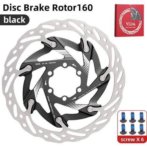 160 mm Noir Plaquettes de frein pour vélo, plaquettes de frein à disque à six trous, disques de frein, accessoires de vélo, plaquettes de frein à disque, 160 mm