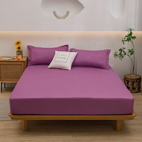 Sábana bajera ajustable, 160 x 200 x 30 cm, de algodón puro superfino, apta para colchones de hasta 30 cm de grosor, color verde claro (1/5)