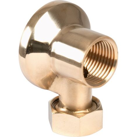 Applique laiton poli - F1/2' - Tube diamètre 14 mm - Codital