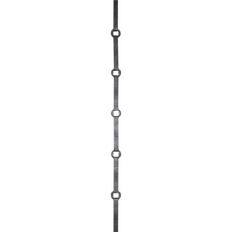 Barre carré à trous - Longueur 2000mm - 14 trous carre de 16mm - Acier - DECO FER FORGE