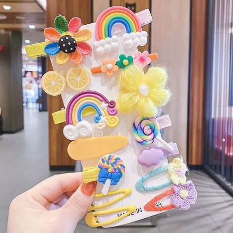 Juego de 14 pinzas para el cabello de bebé niña, accesorios coloridos y adorables Multicolor (1/5)