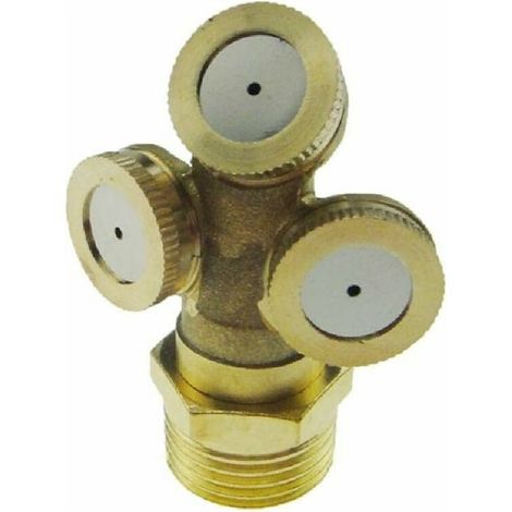 Pulvérisateur en laiton 1/2" à 3 trous, raccord d'irrigation pour jardin, pulvérisation agricole, buse de rechange en métal.-AquaForge (1/5)