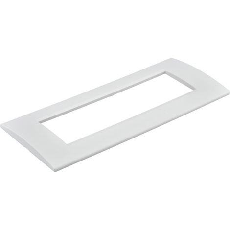 Placca Plastica Quadrata MBL 7 Moduli Posti Compatibile Bticino Living, 3 Colori Disponibili (Bianco)