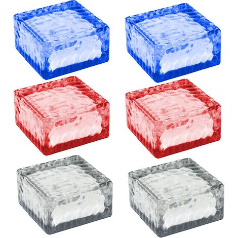 Set di illuminazione esterna lampade way IP44 6 LED del cubo di ghiaccio luci solari in vetro illumina Harms 504081